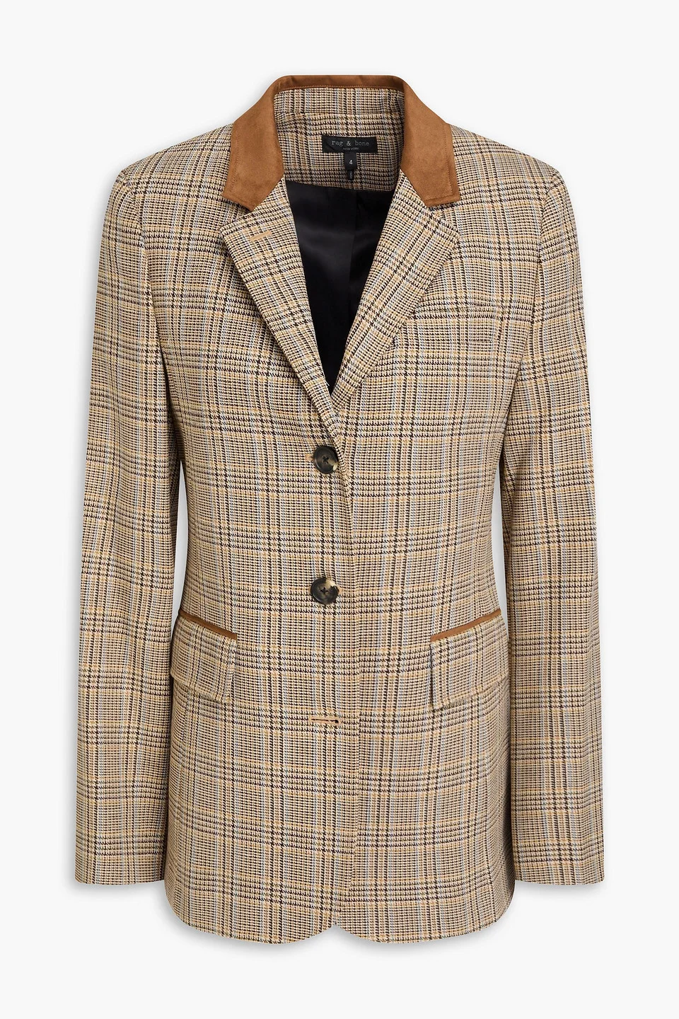 Evia houndstooth wool-blend tweed blazer - 1
