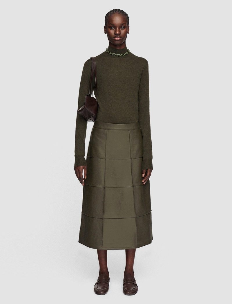 JOSEPH Grid Nappa Leather Keller Skirt outlook