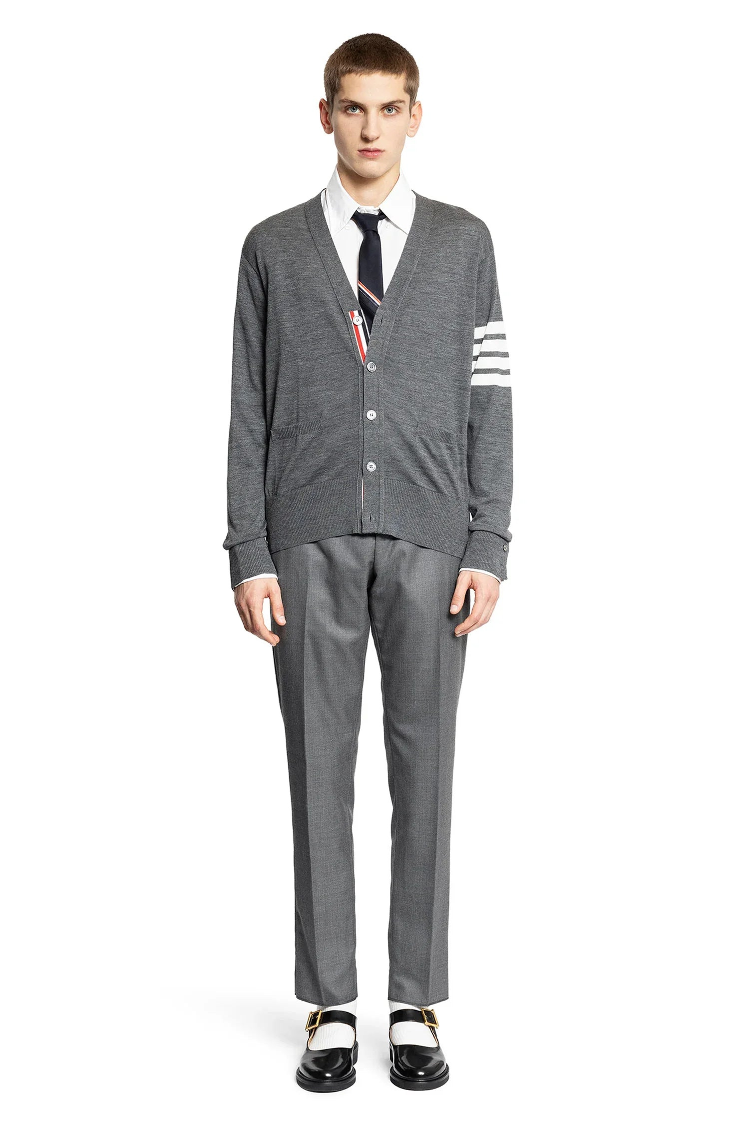 THOM BROWNE MAN GREY KNITWEAR - 4