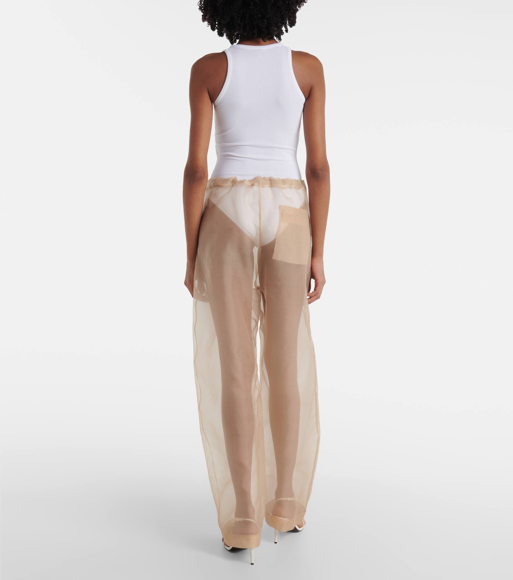 Trenton silk-blend organza wide-leg pants - 3