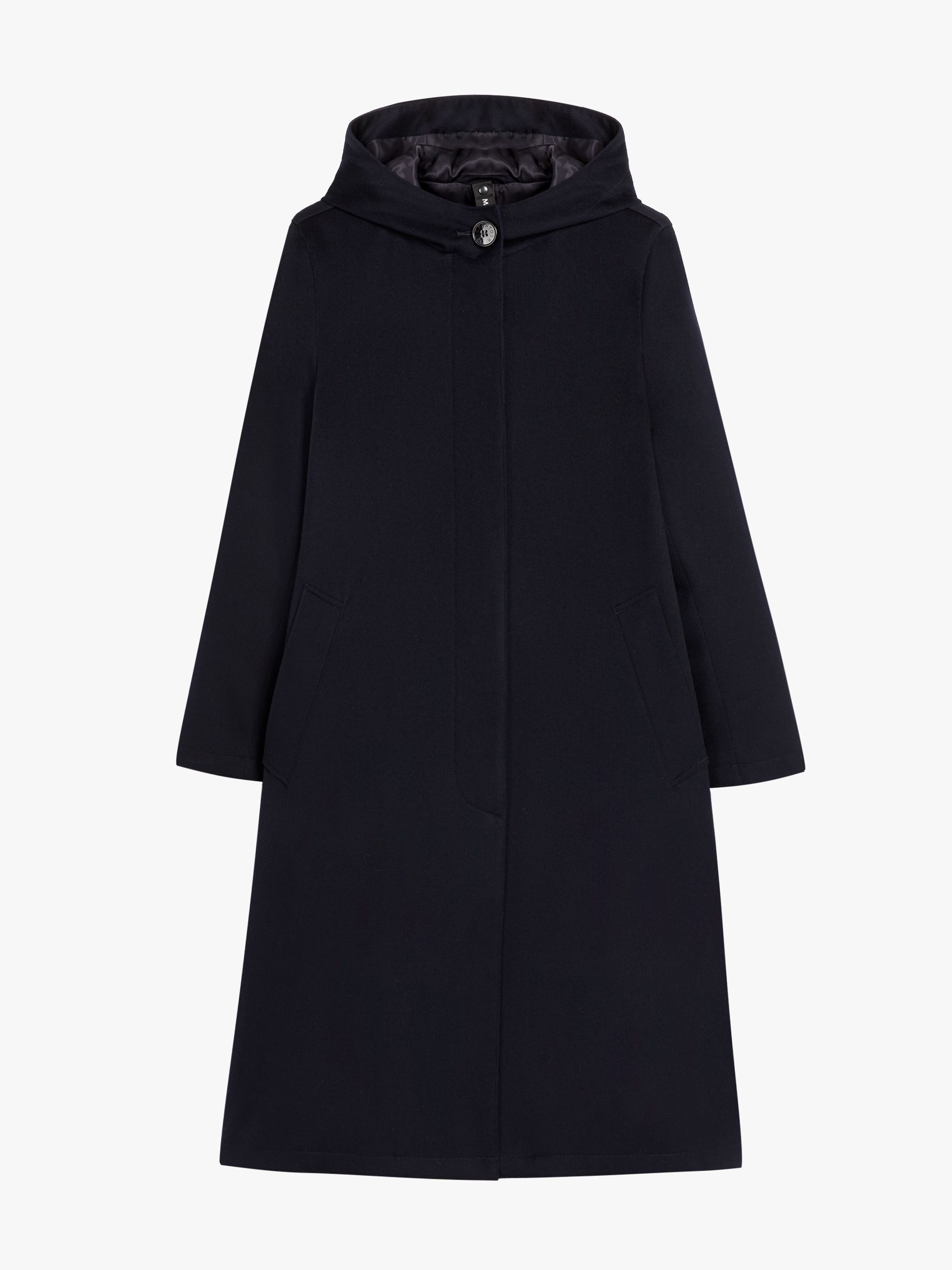 INNES NAVY STORM SYSTEM WOOL HOODED COAT - 1