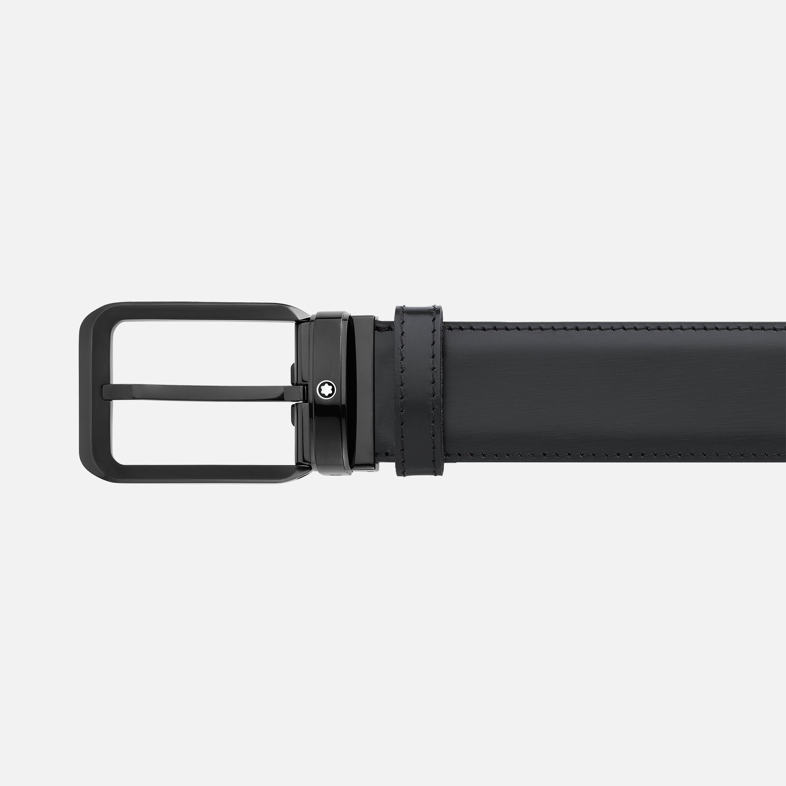 Black 35 mm leather belt - 2