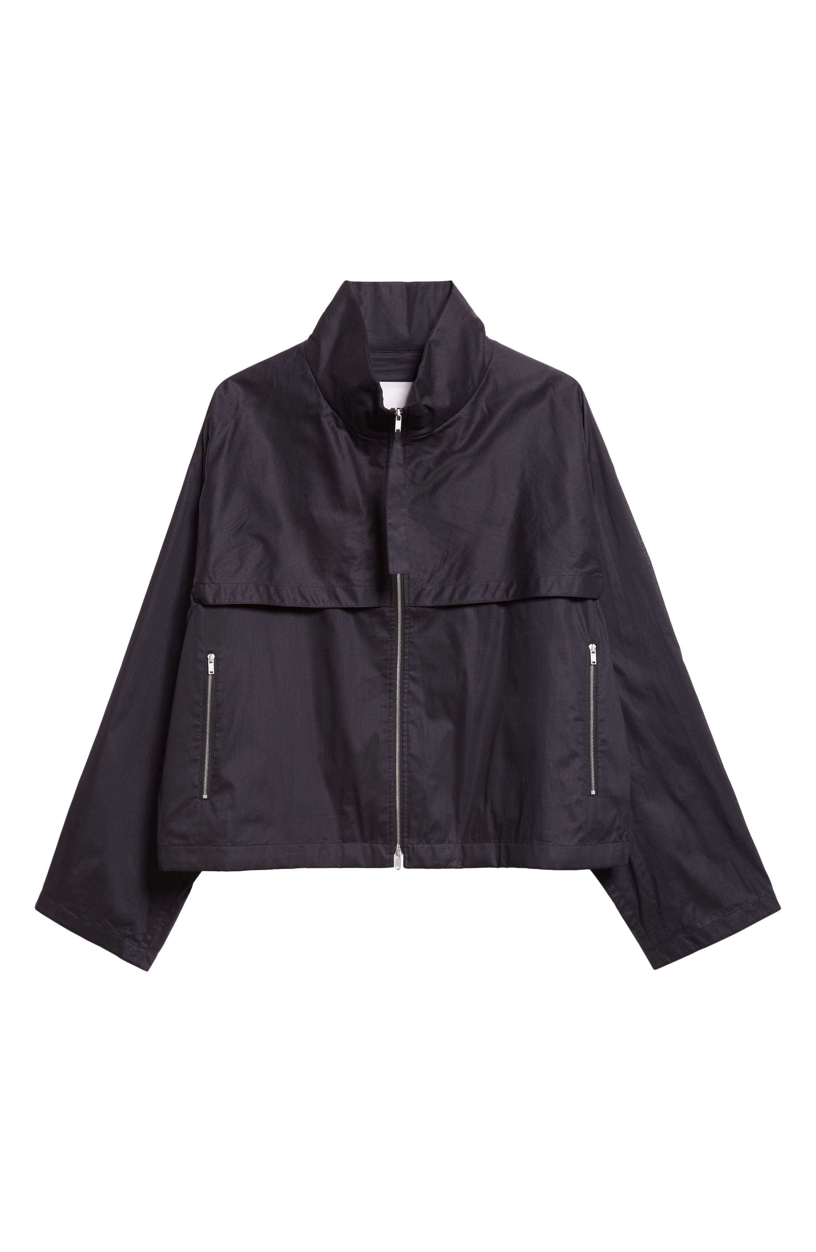 Jil Sander Cotton Organdy Blouson Jacket in Black at Nordstrom - 7