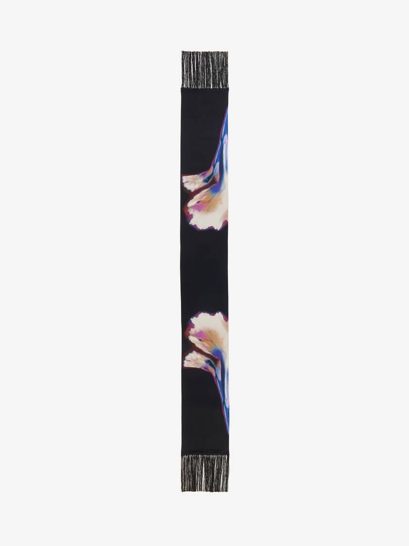 Women's Solar Floral Opera Scarf in Black/pink - 1