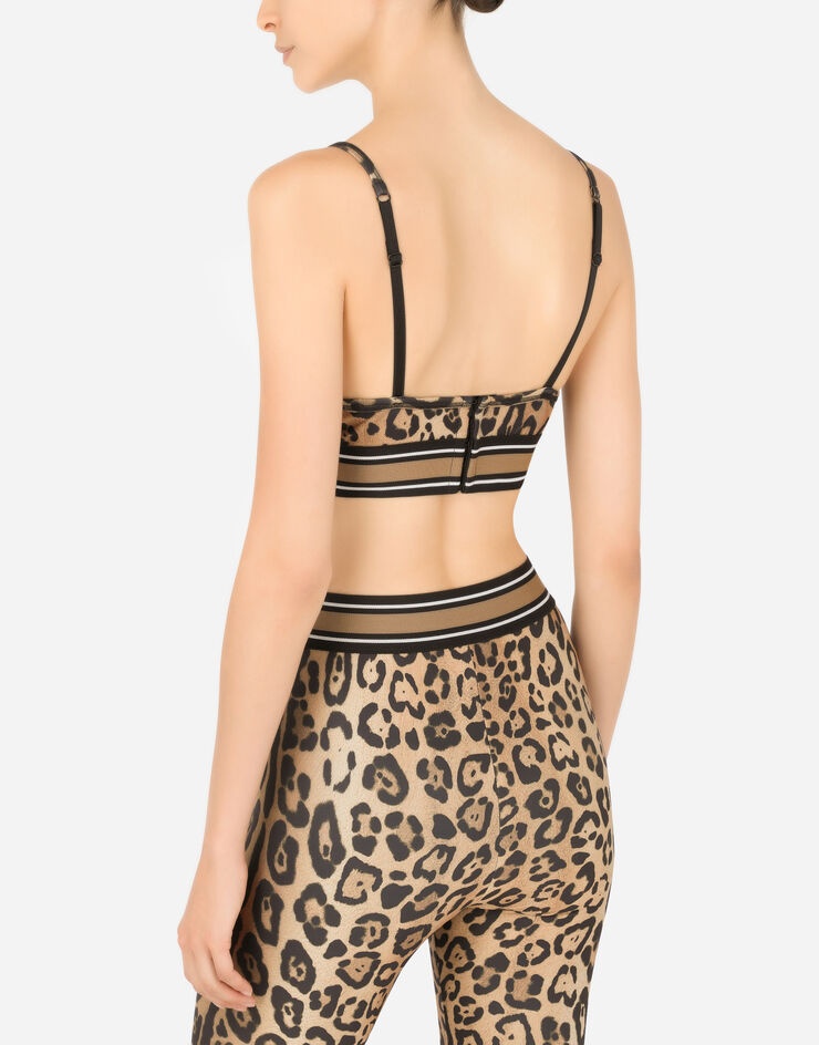 Leopard-print spandex/jersey bralet - 5