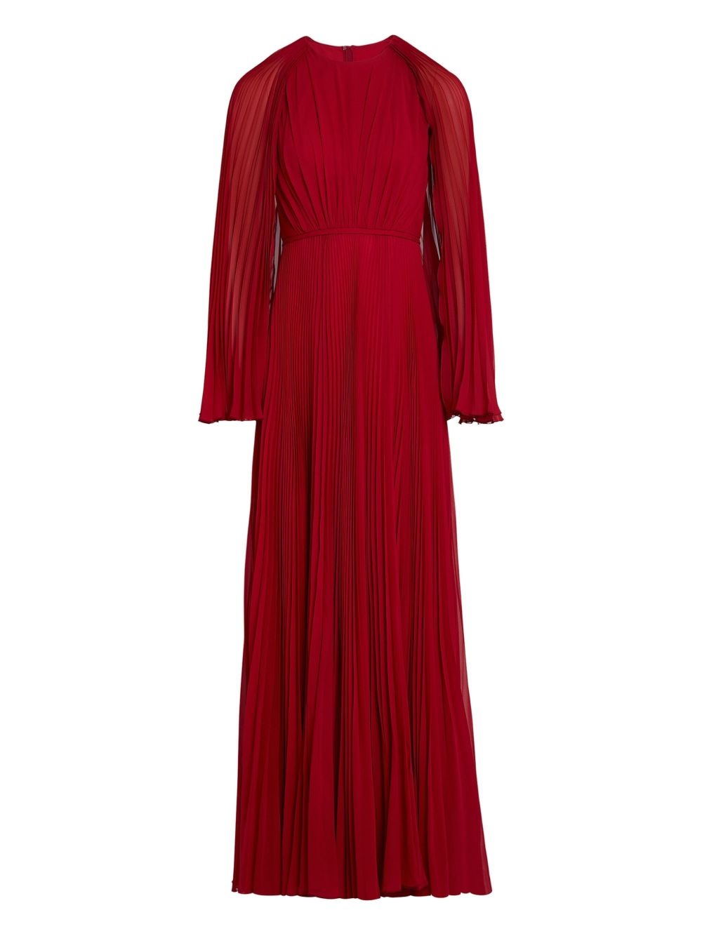 pleated cape-detail dress - 7