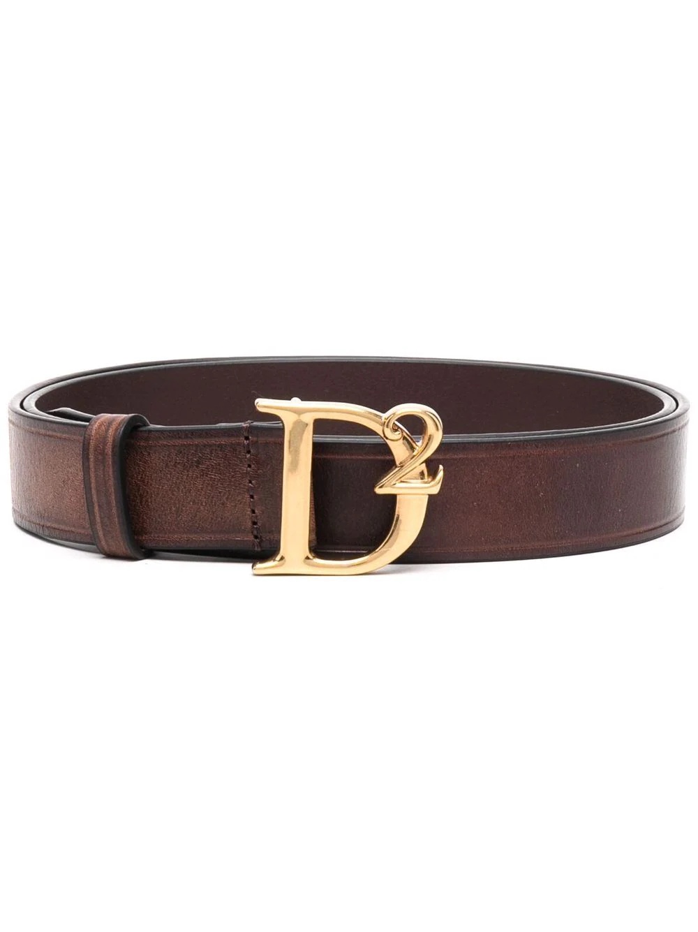 logo-buckle leather belt - 1