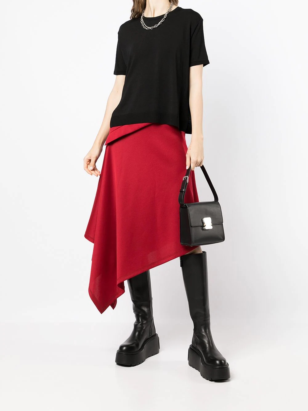 pleated-hem T-shirt - 6