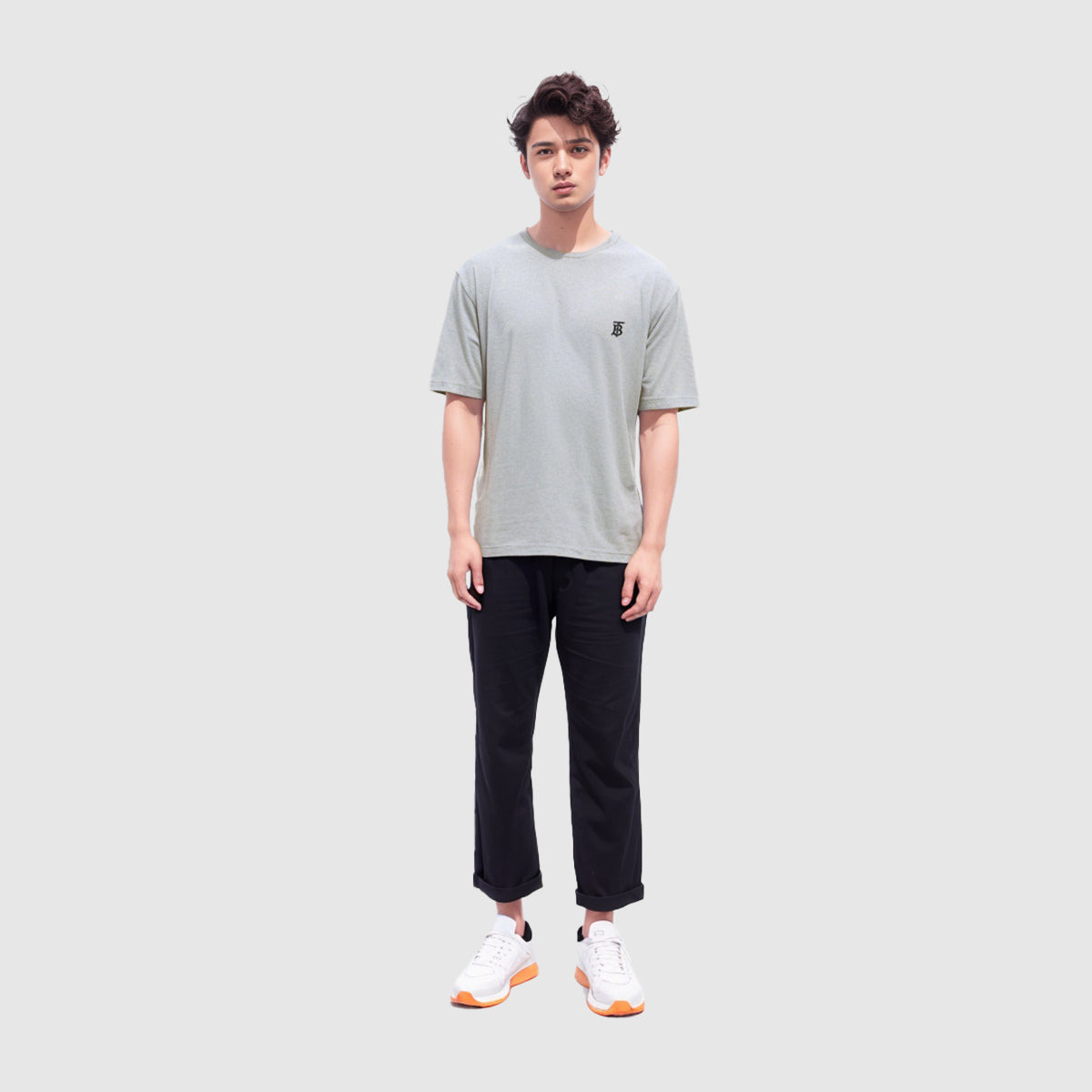 Burberry Men's Monogram Motif Specific Logo Cotton Short Sleeve Grey 80140231 - 4