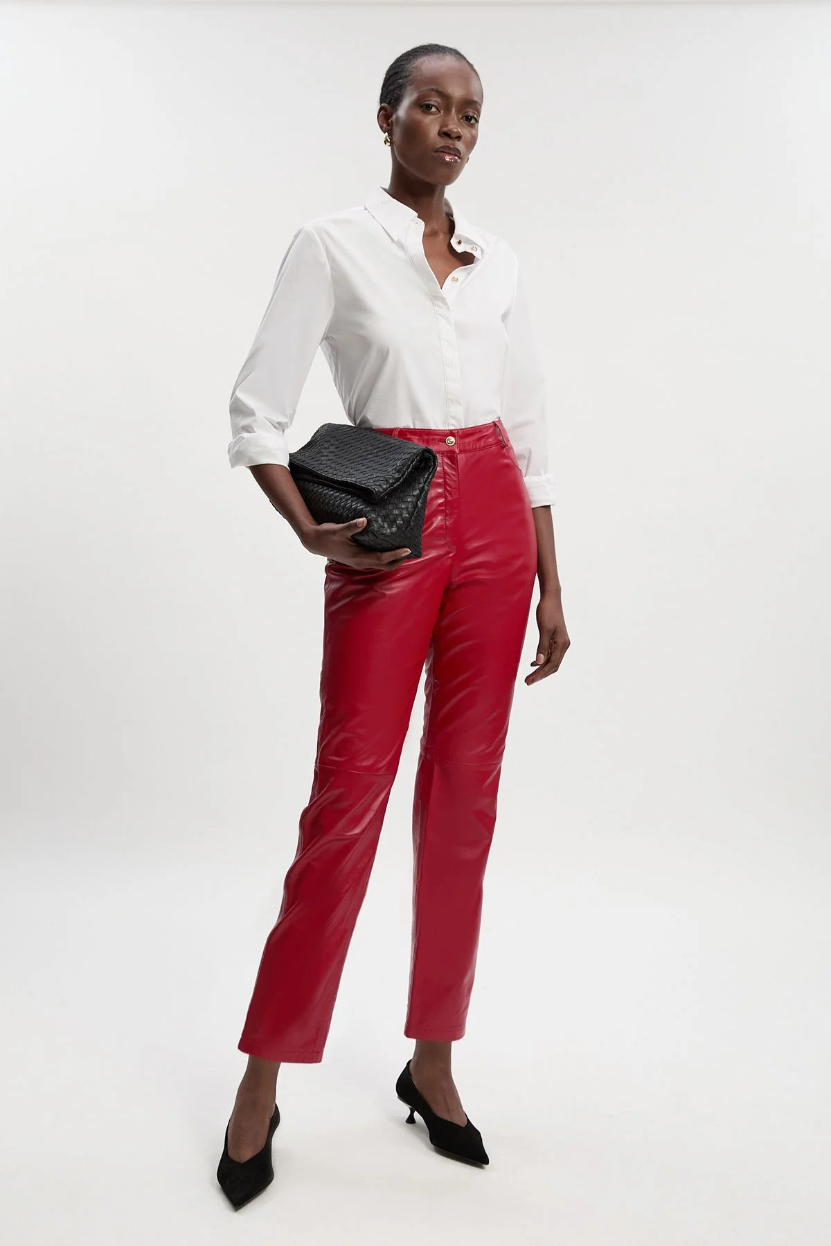 Leather Straight Leg Trouser - 1