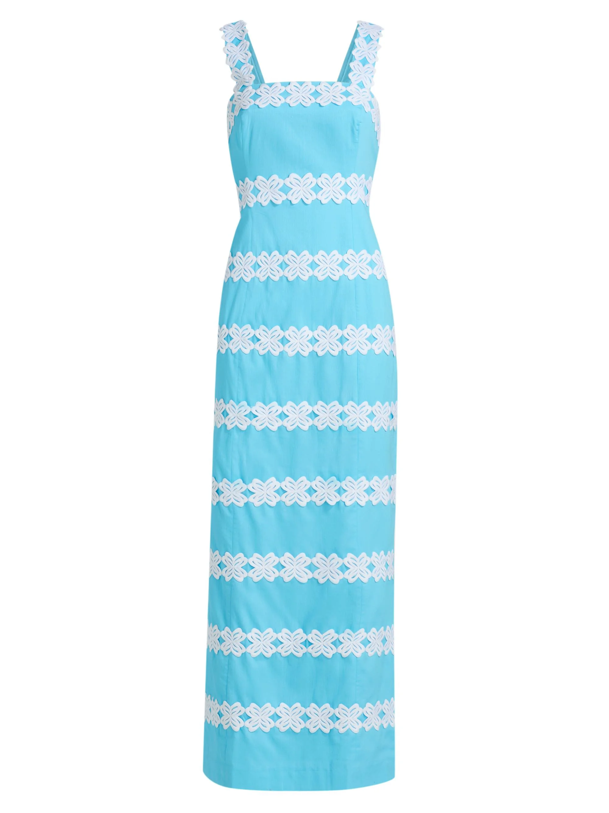 Women's Davis Lace Stripe Maxi Dress - Capri Blue - 1