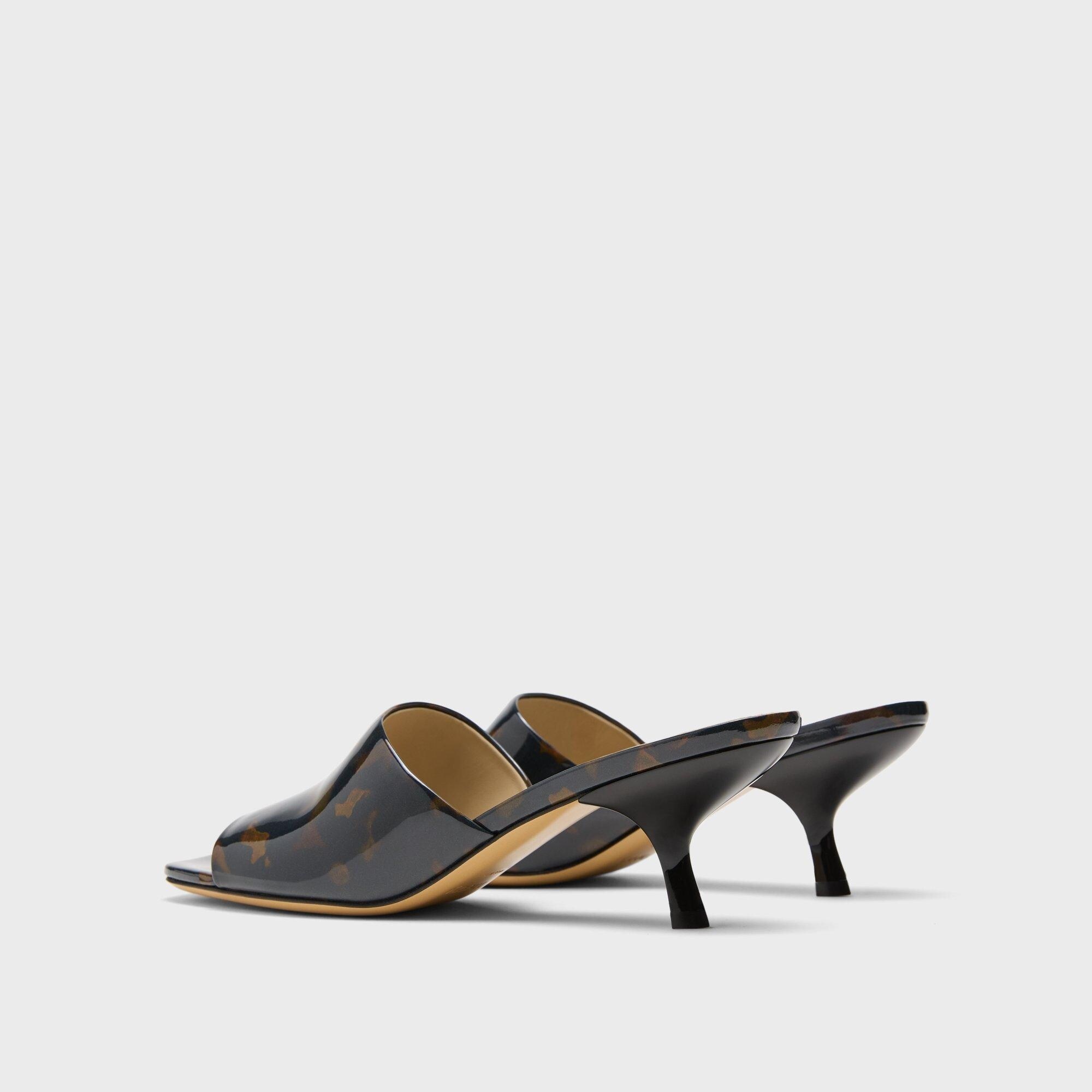 Mule Sandal in Tortoiseshell Printed Leather - 4