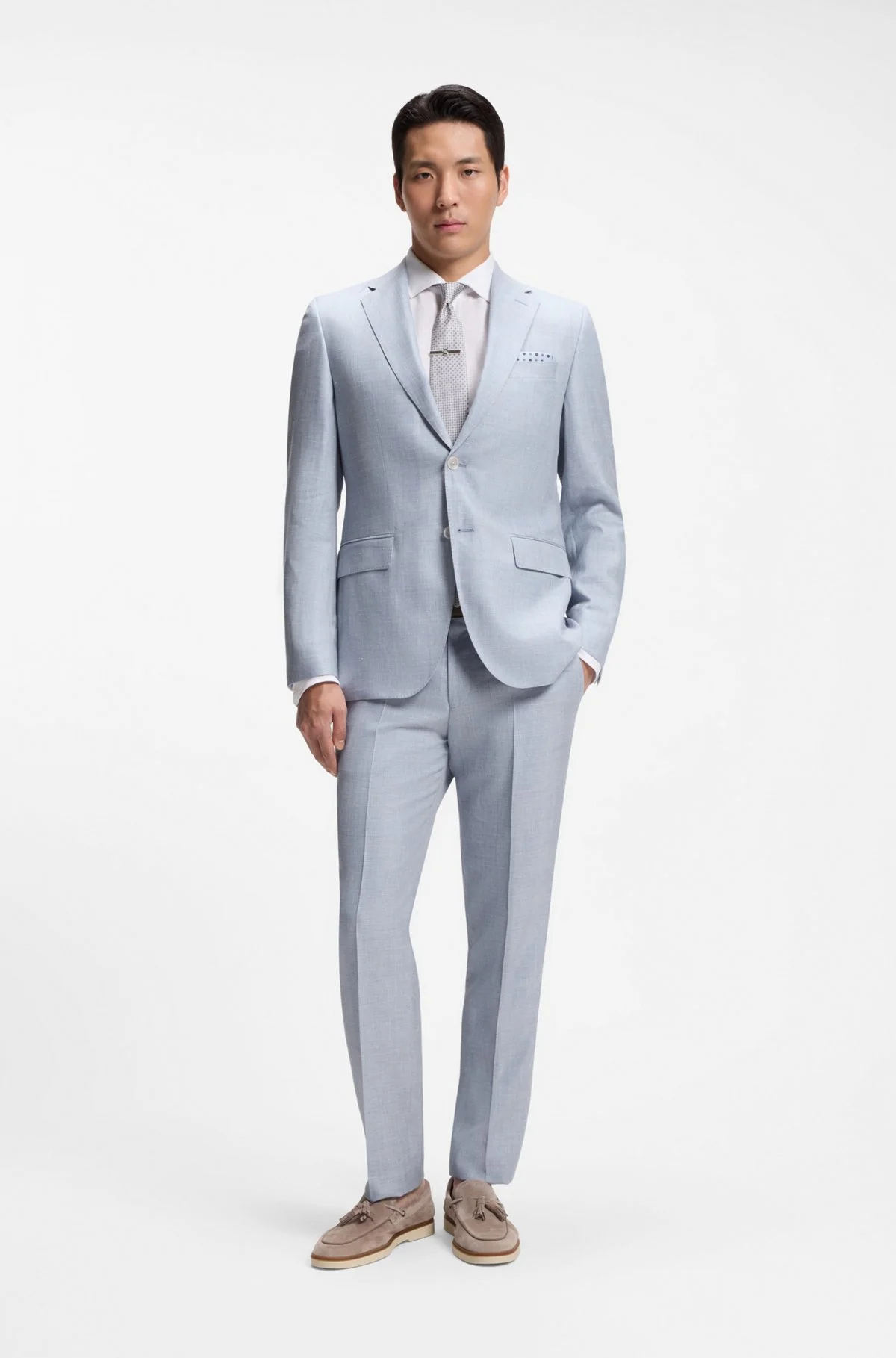 TWO-PIECE REGULAR-FIT SUIT IN CHECKED FABRIC - 1
