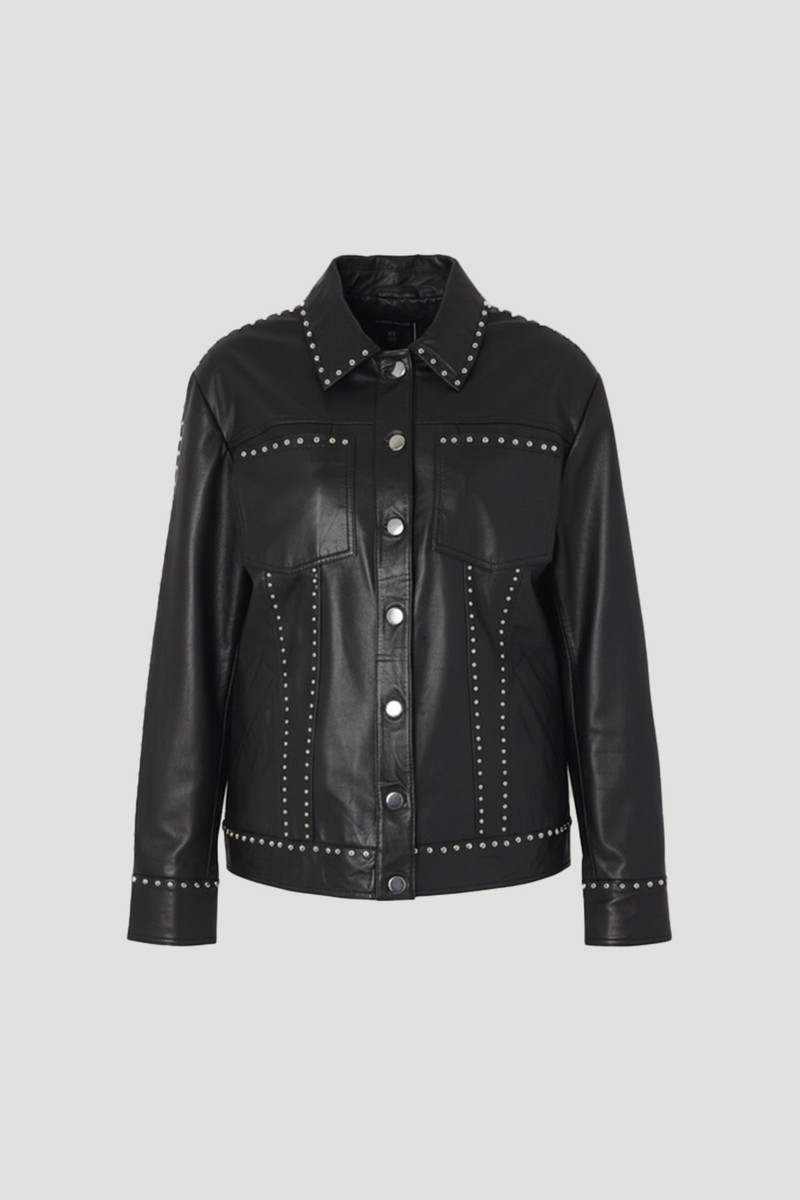 Studded Leather Tailored Jacket 4