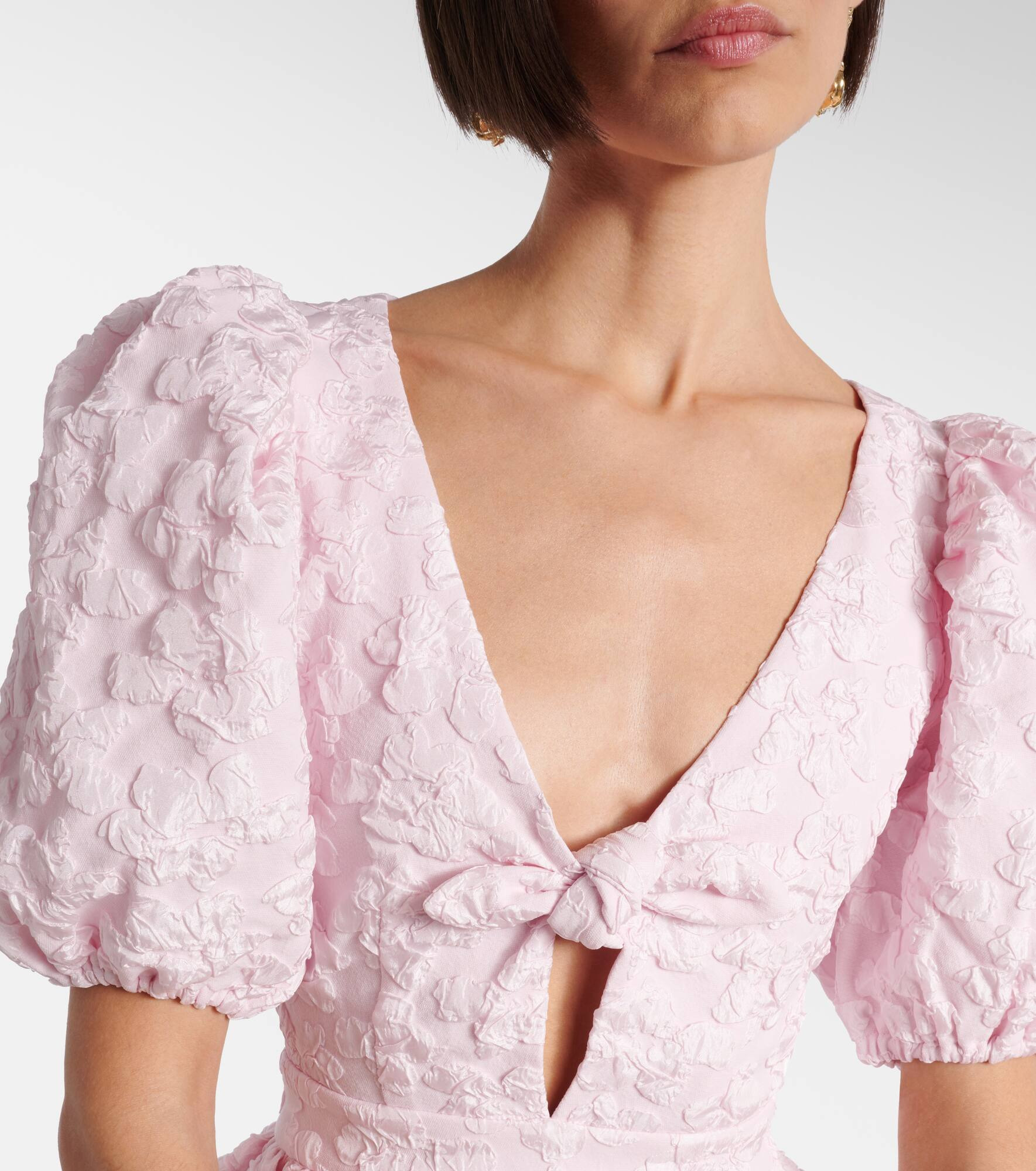 Cutout jacquard peplum top - 4