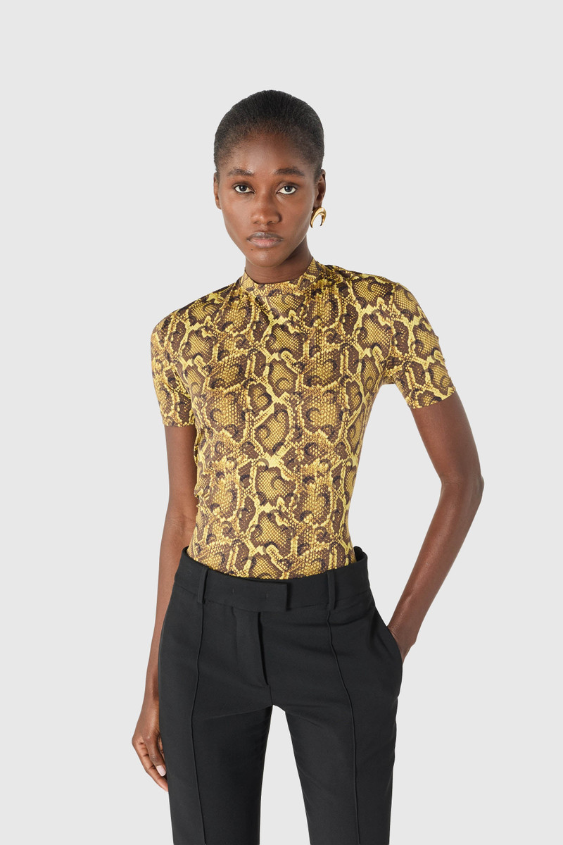 PYTHON PRINTED JERSEY SS CREWNECK TOP 3