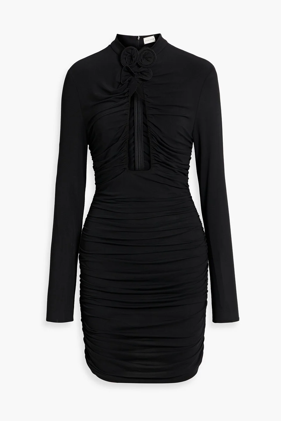 Cutout ruched stretch-jersey mini dress - 1