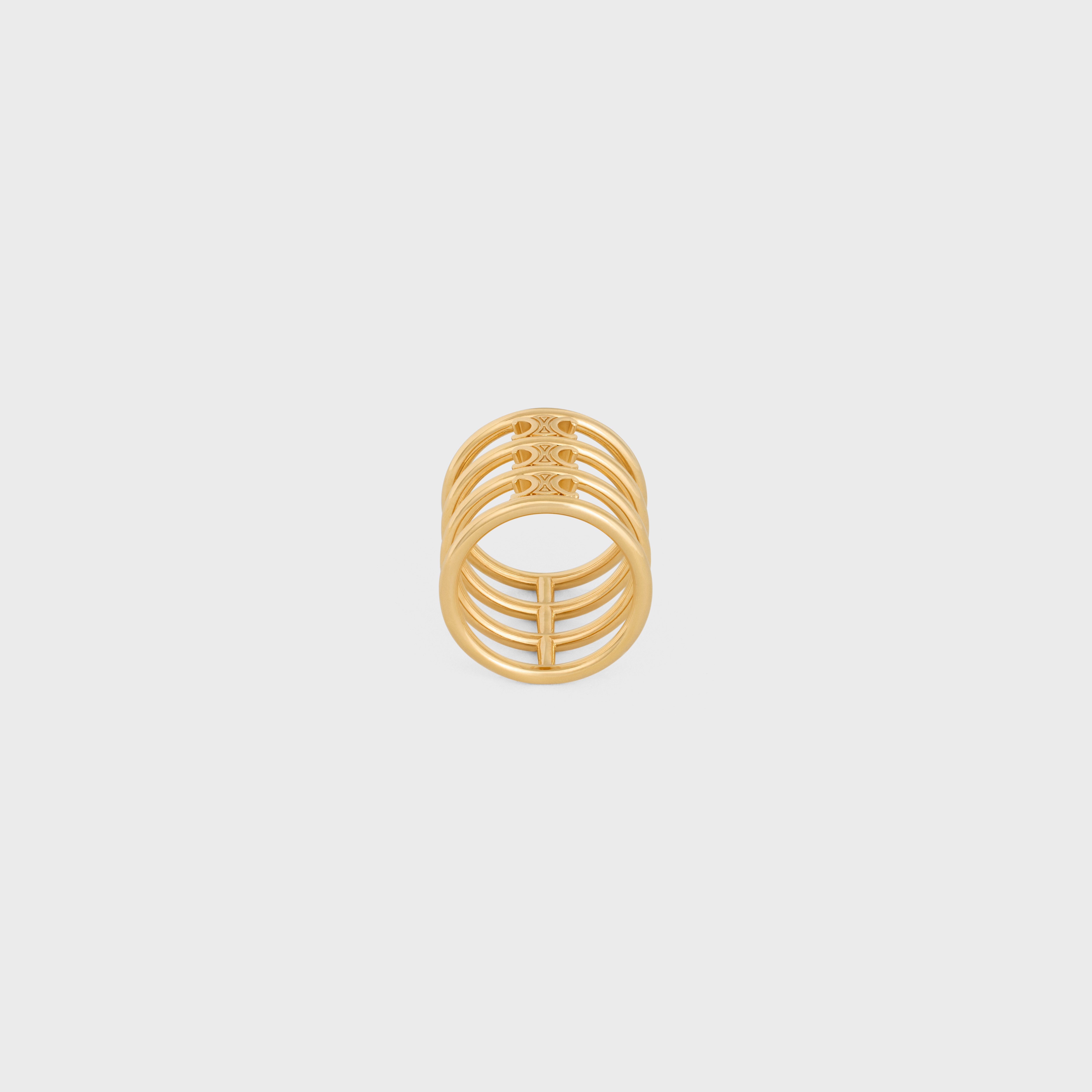 Triomphe Cage Ring in Brass with Gold Finish - 1