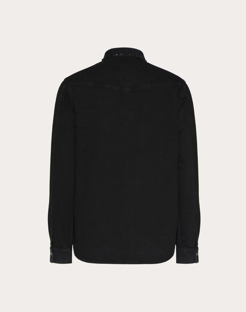 Valentino DENIM SHIRT WITH BLACK UNTITLED STUDS outlook