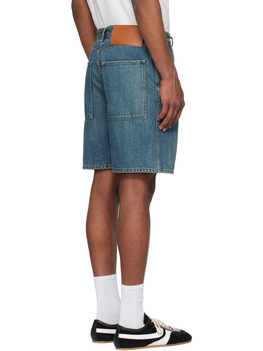 Blue Faded Denim Shorts - 3