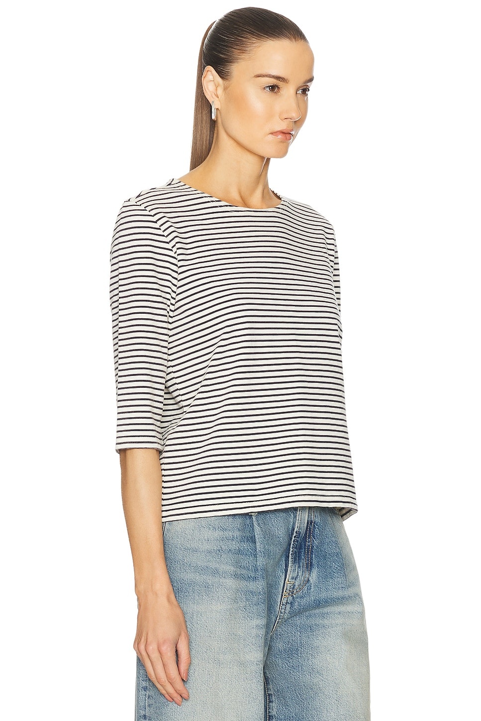 Elbow Sleeve Stripe Tee - 2