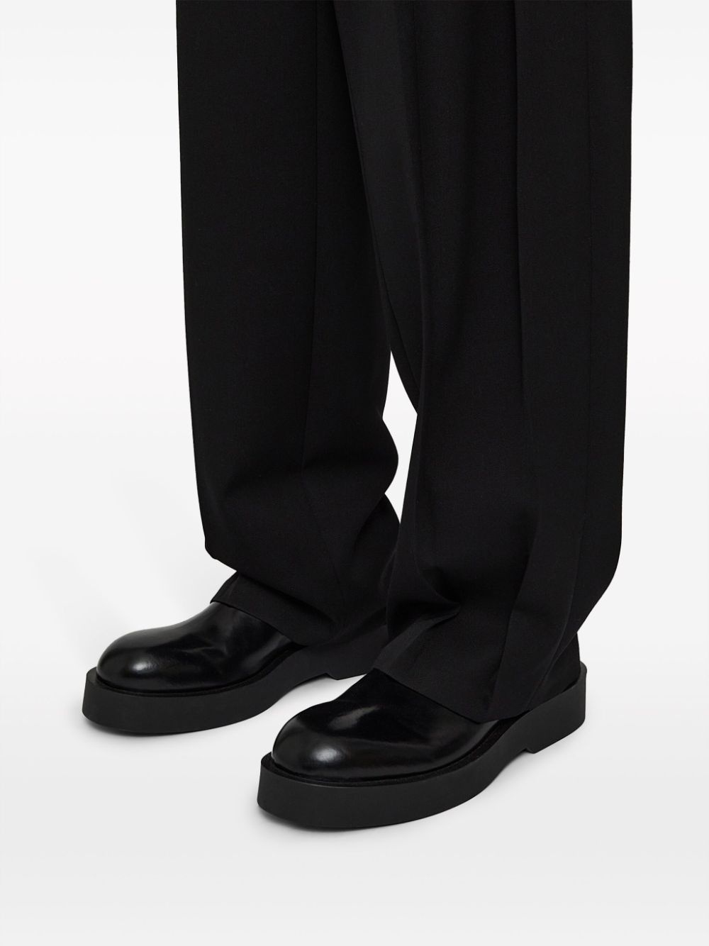 round-toe leather loafers - 5