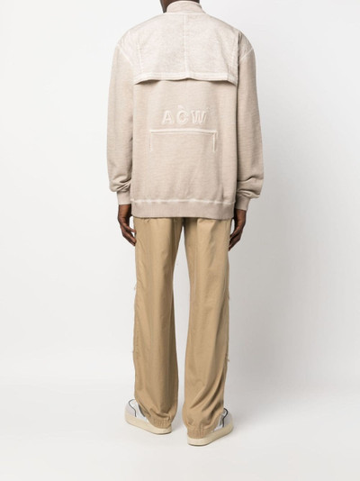 A-COLD-WALL* zip-up washed-cotton sweatshirt outlook