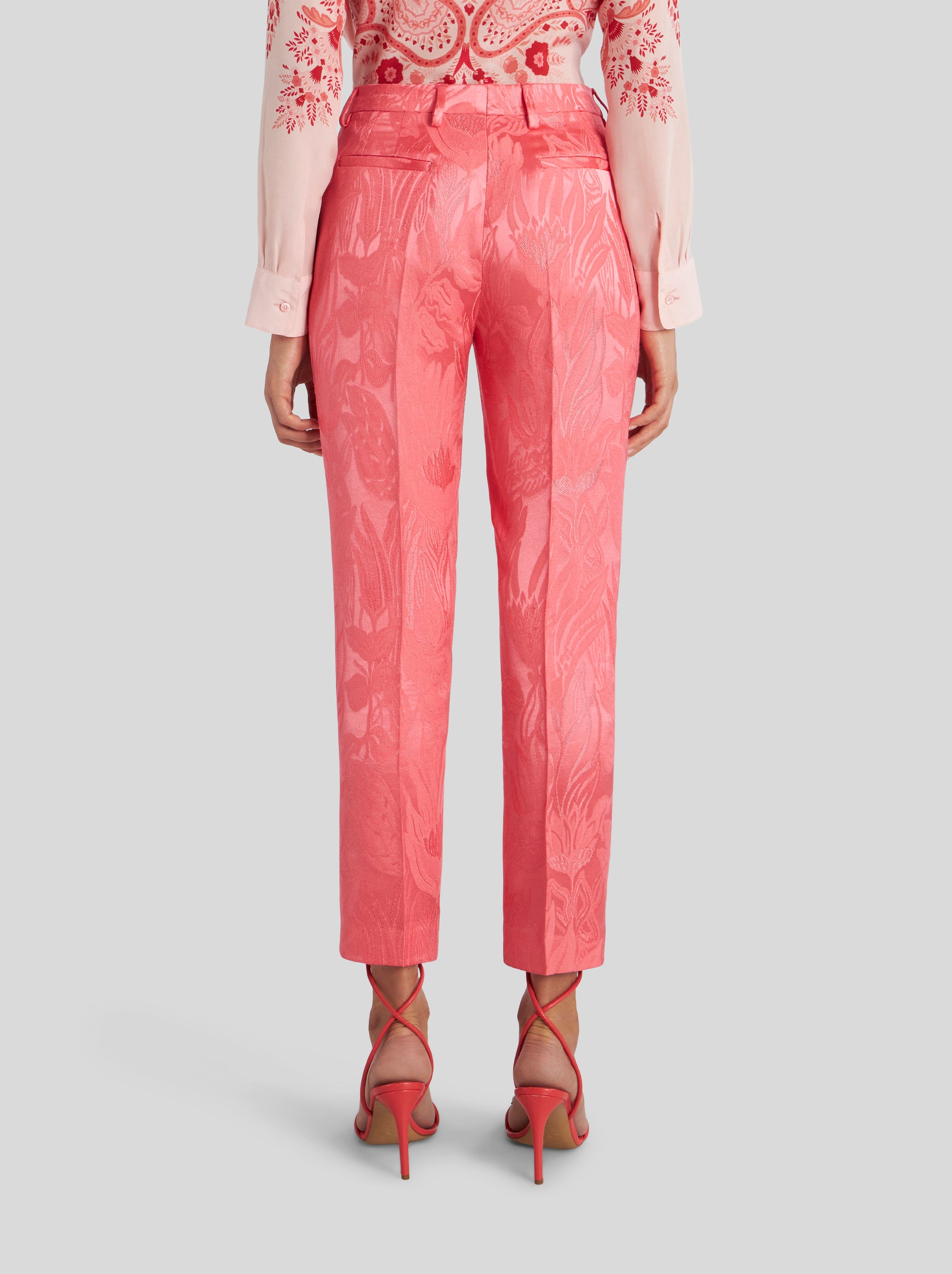 TAILORED FLORAL JACQUARD TROUSERS - 4