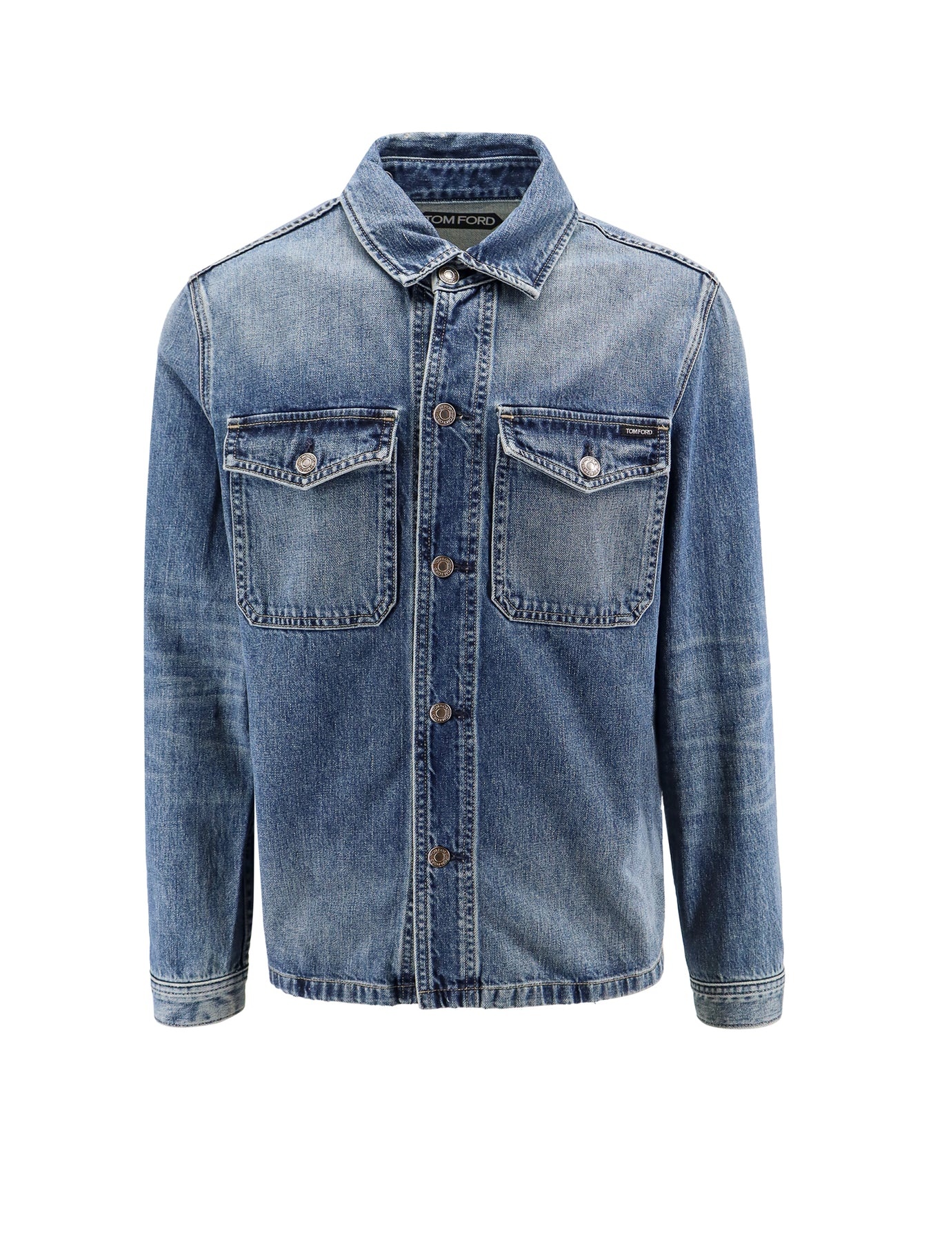 Denim jacket with logo label - 1