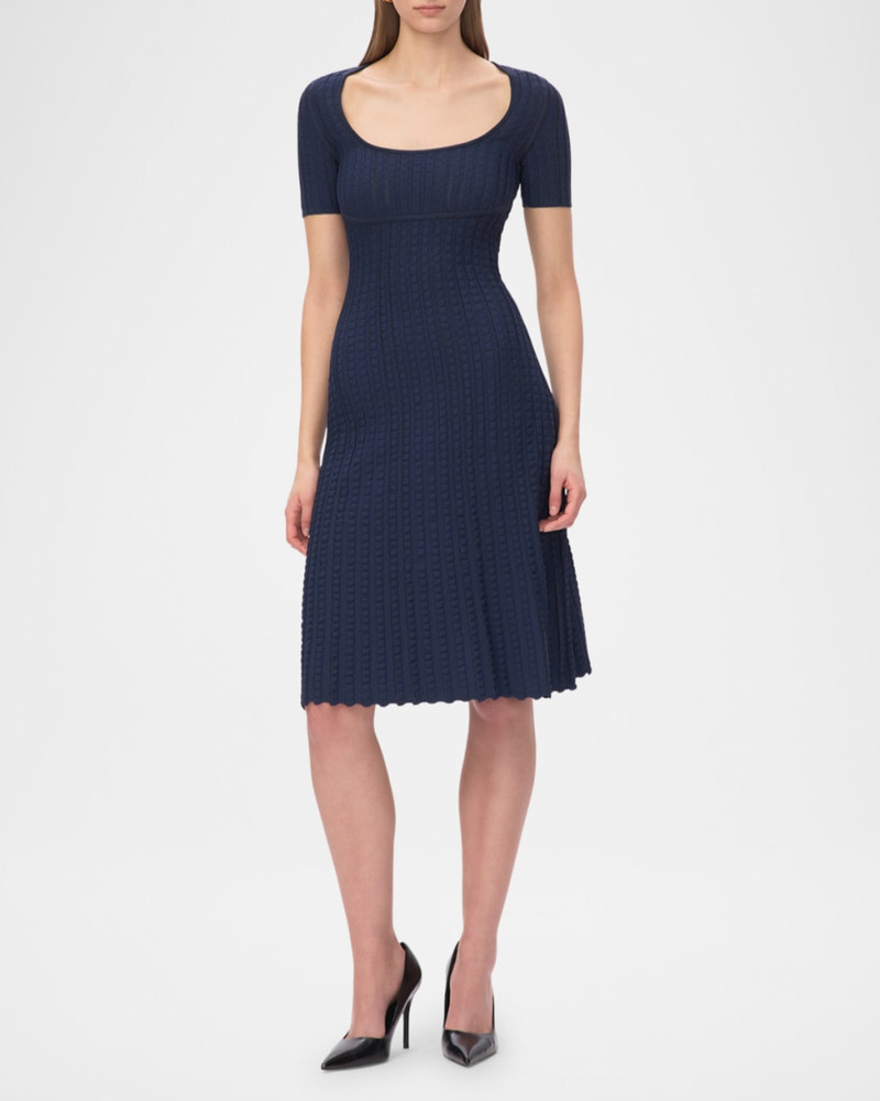 HERVE LEGER The Calista Textured Scoop-Neck Dress outlook