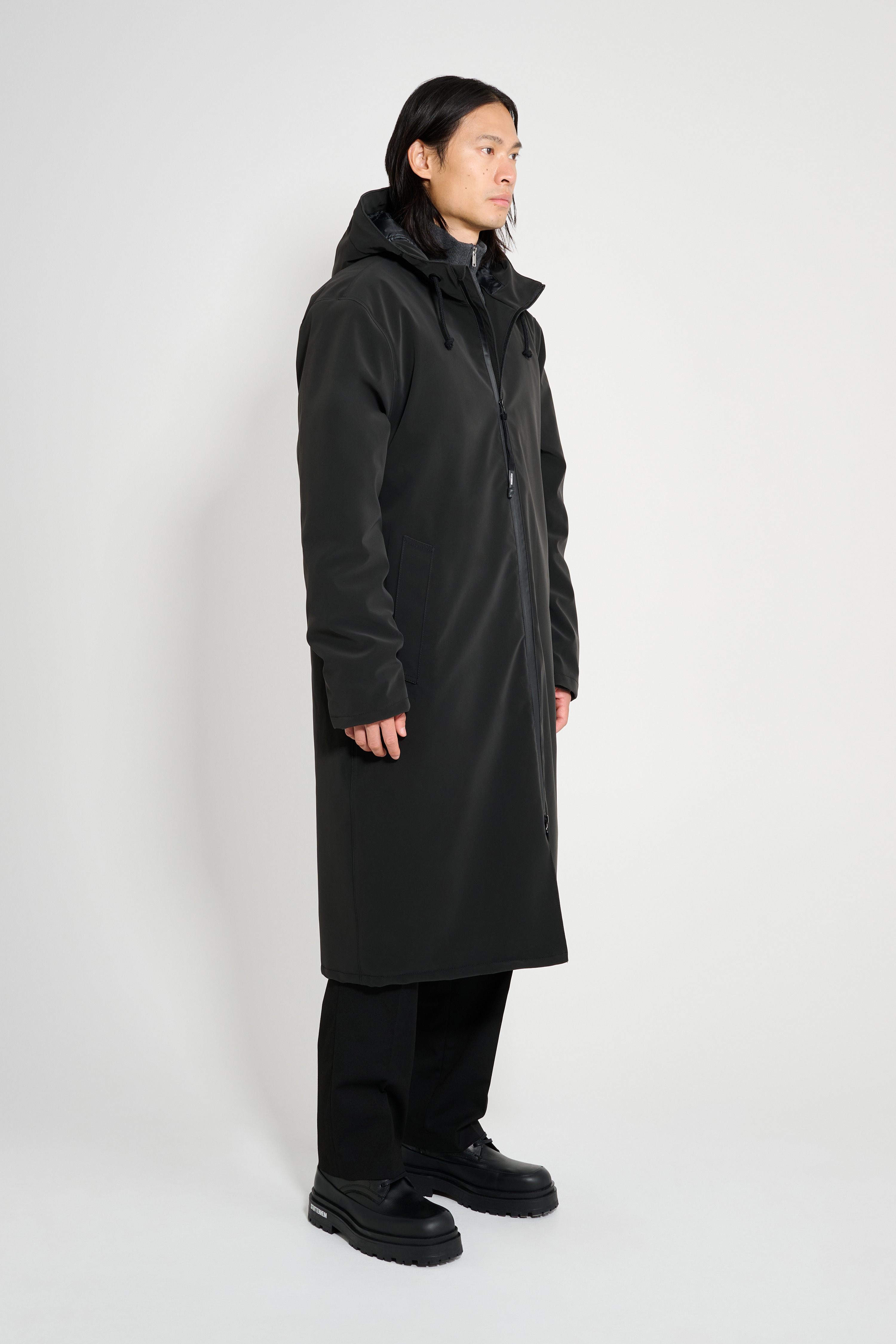 Stockholm Long Matte Winter Coat Black - 3