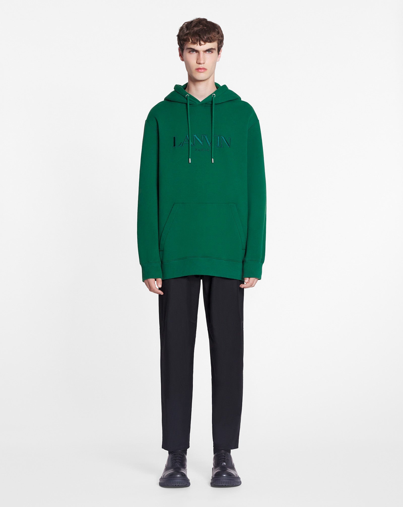 LOOSE-FITTING HOODIE WITH EMBROIDERED LANVIN LOGO - 2