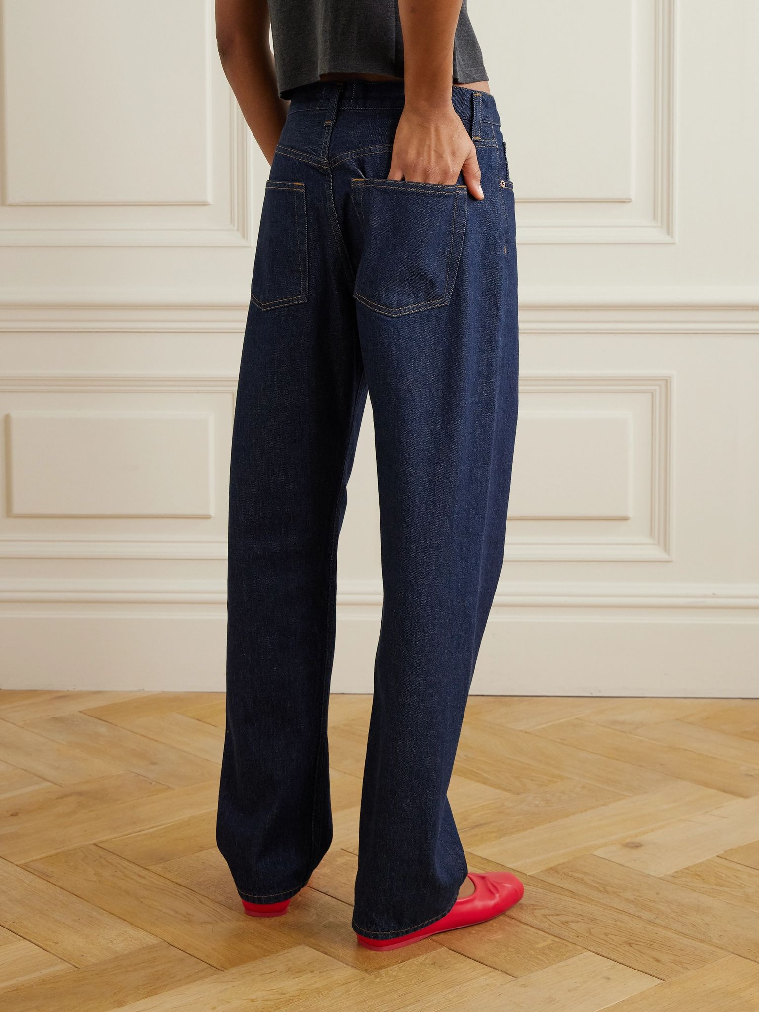 Kelly high-rise straight-leg jeans Indigo - 4
