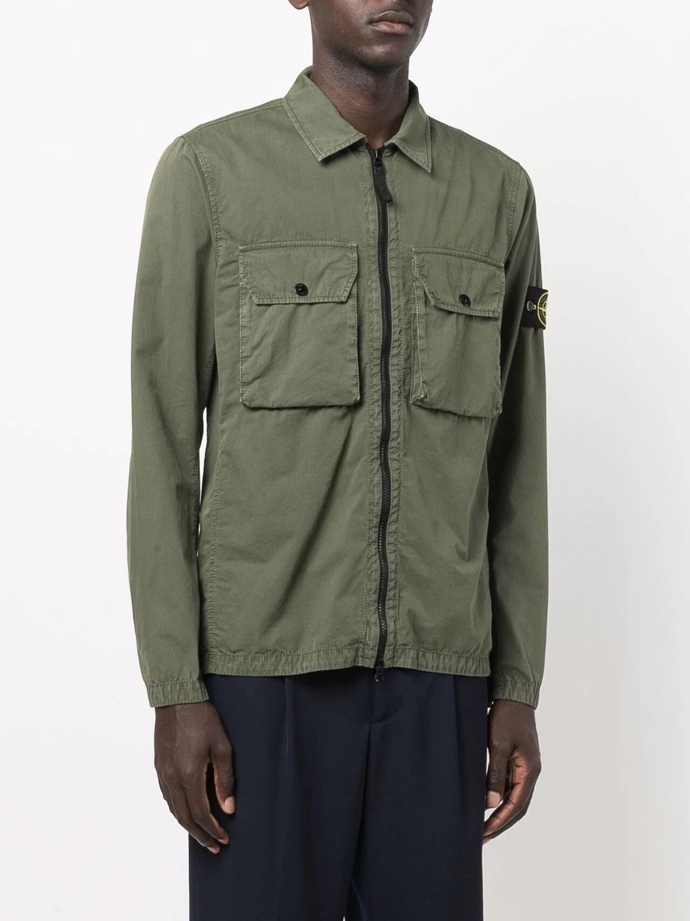 logo-patch cargo-pocket overshirt - 3