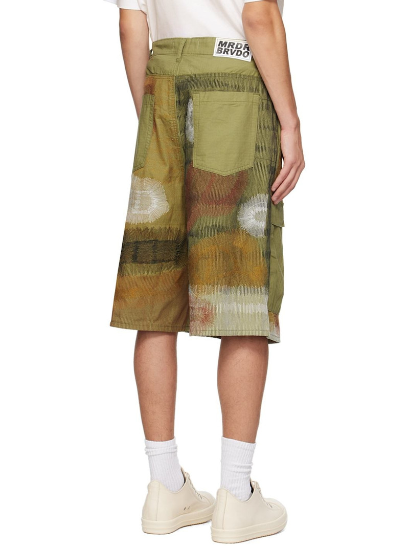 SSENSE Exclusive Khaki Camouflage Embroidery Cargo Shorts 3