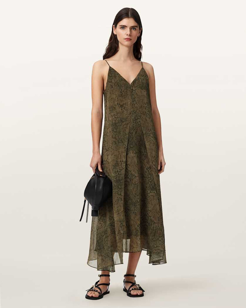 ALLSAINTS VANDA V-NECK MIDI DRESS outlook