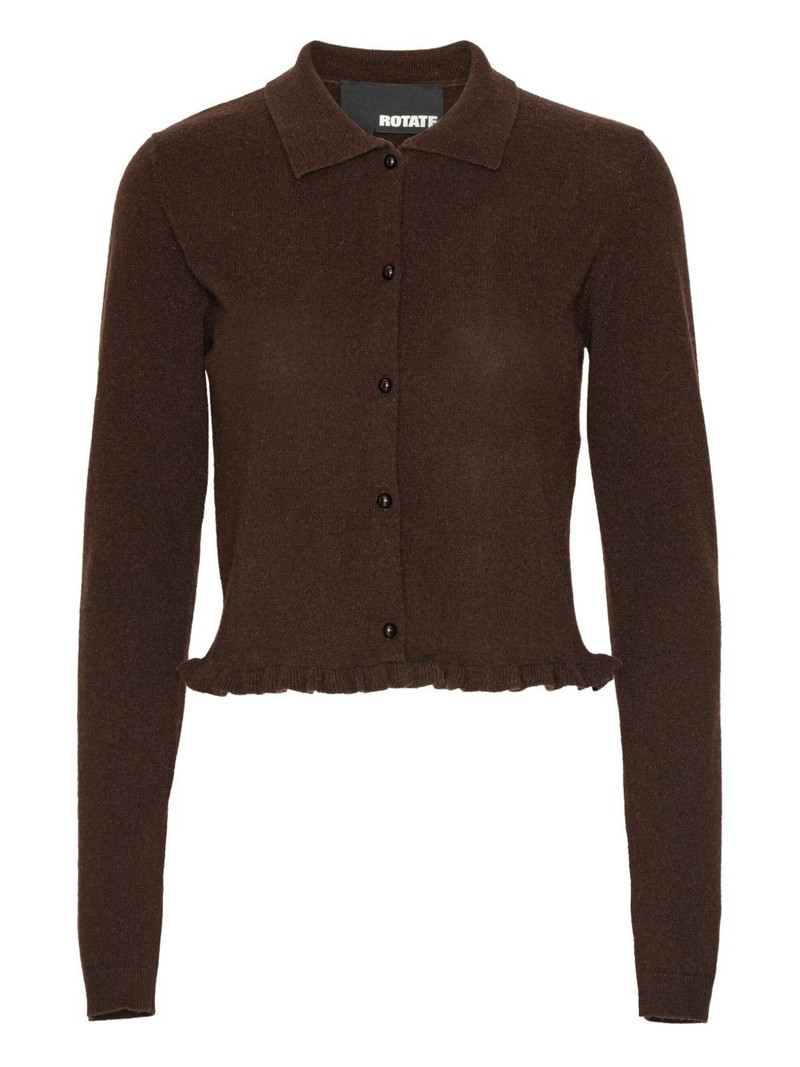 ruffled-hem cardigan 1