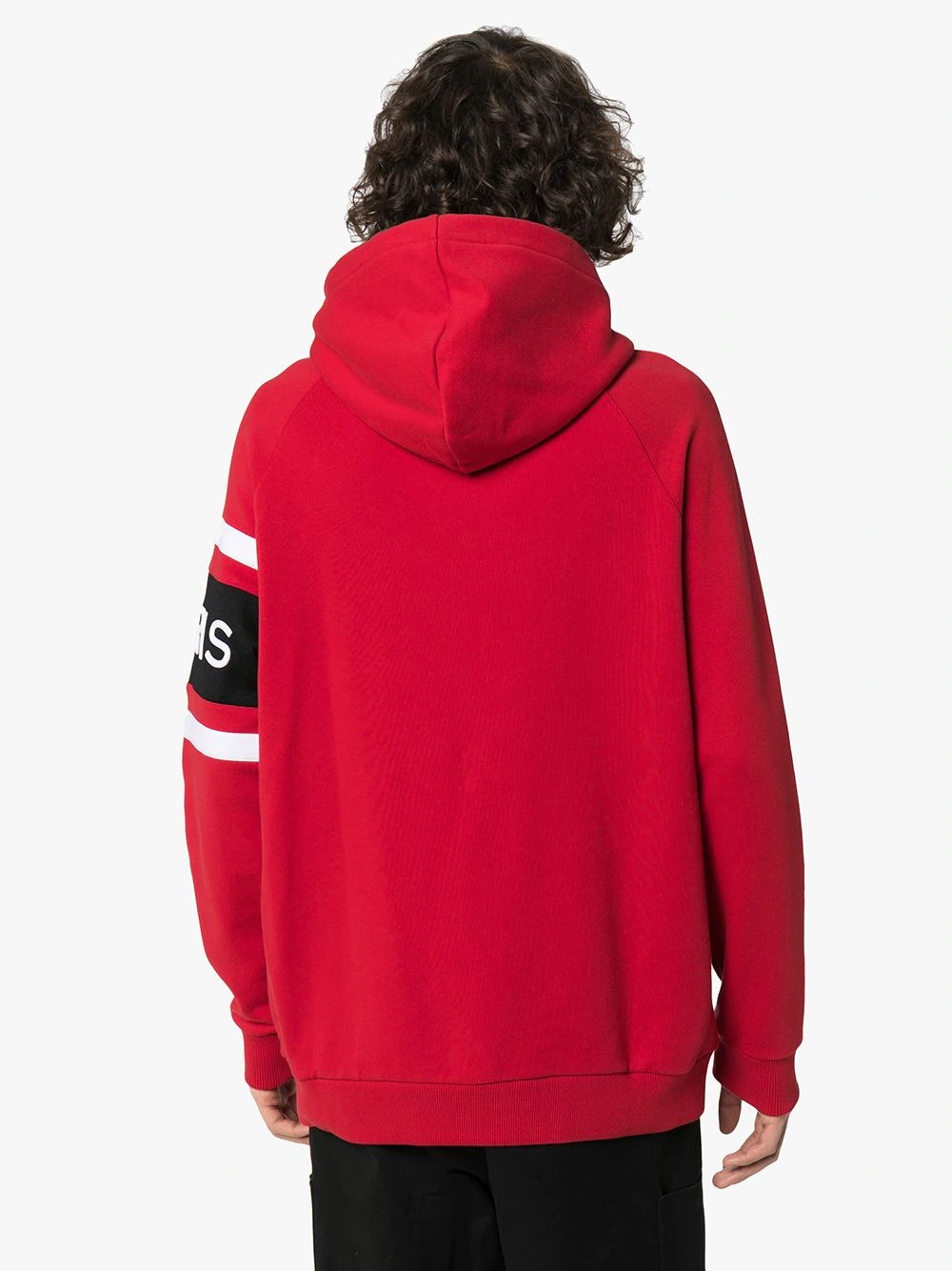 logo print striped hoodie - 4