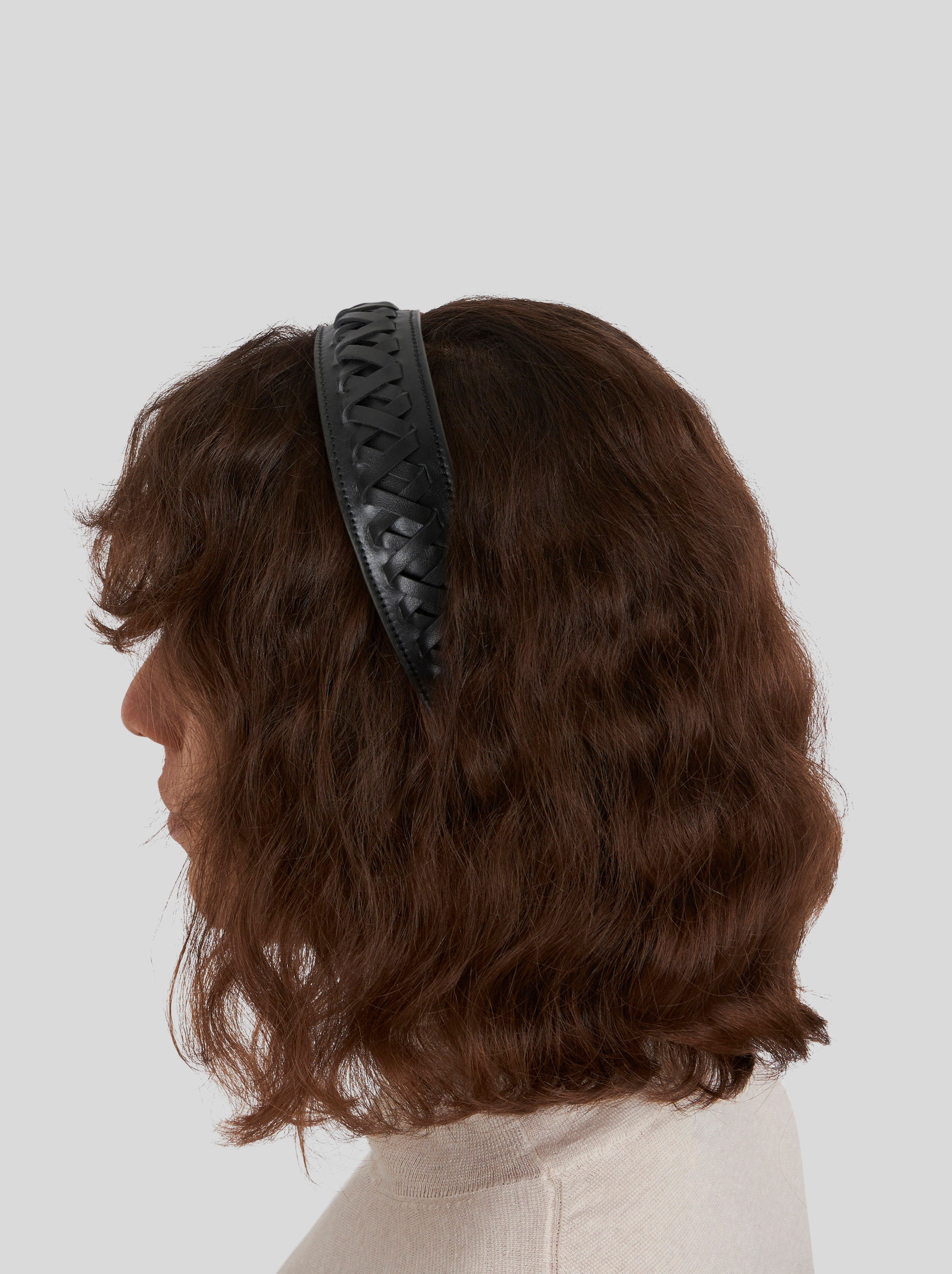 LEATHER HAIRBAND WITH CRISS-CROSS PATTERN - 2