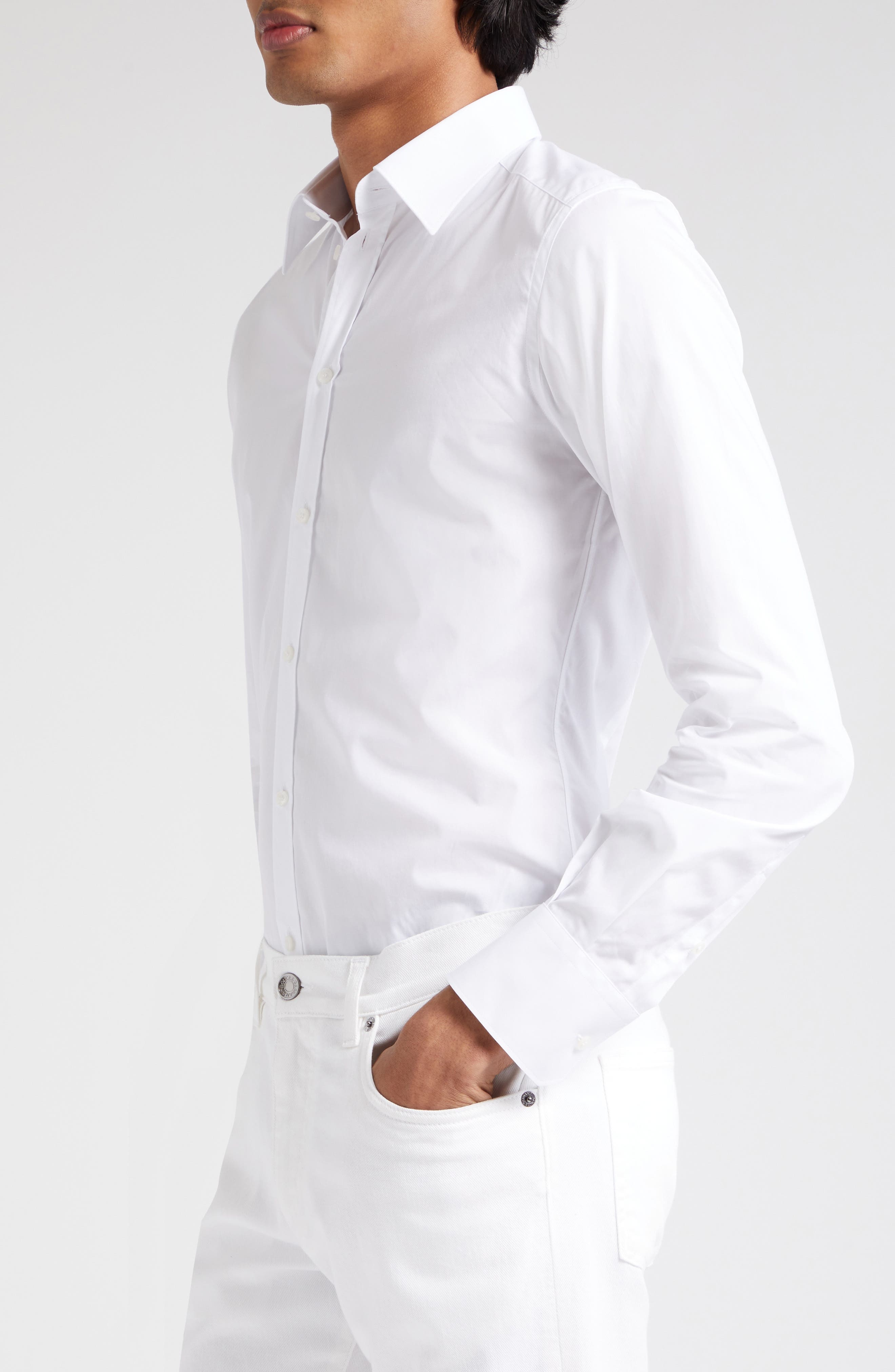 Cotton Poplin Button-Up Shirt - 3