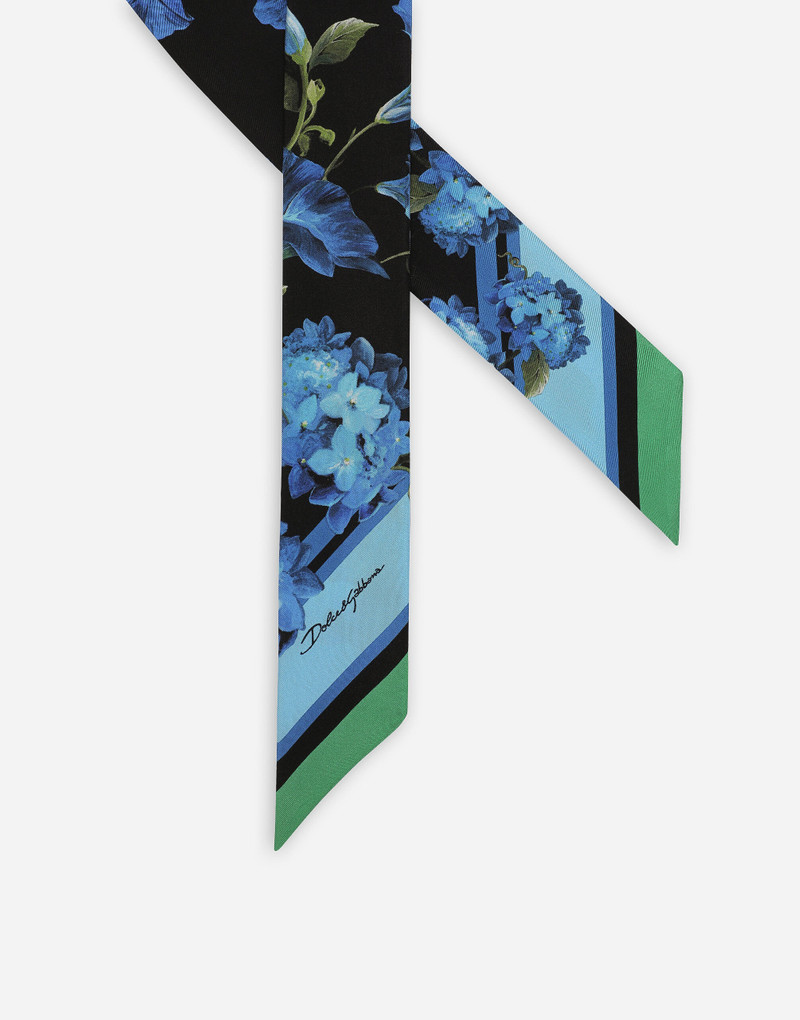 Bluebell-print twill headscarf (6 x 100) 3