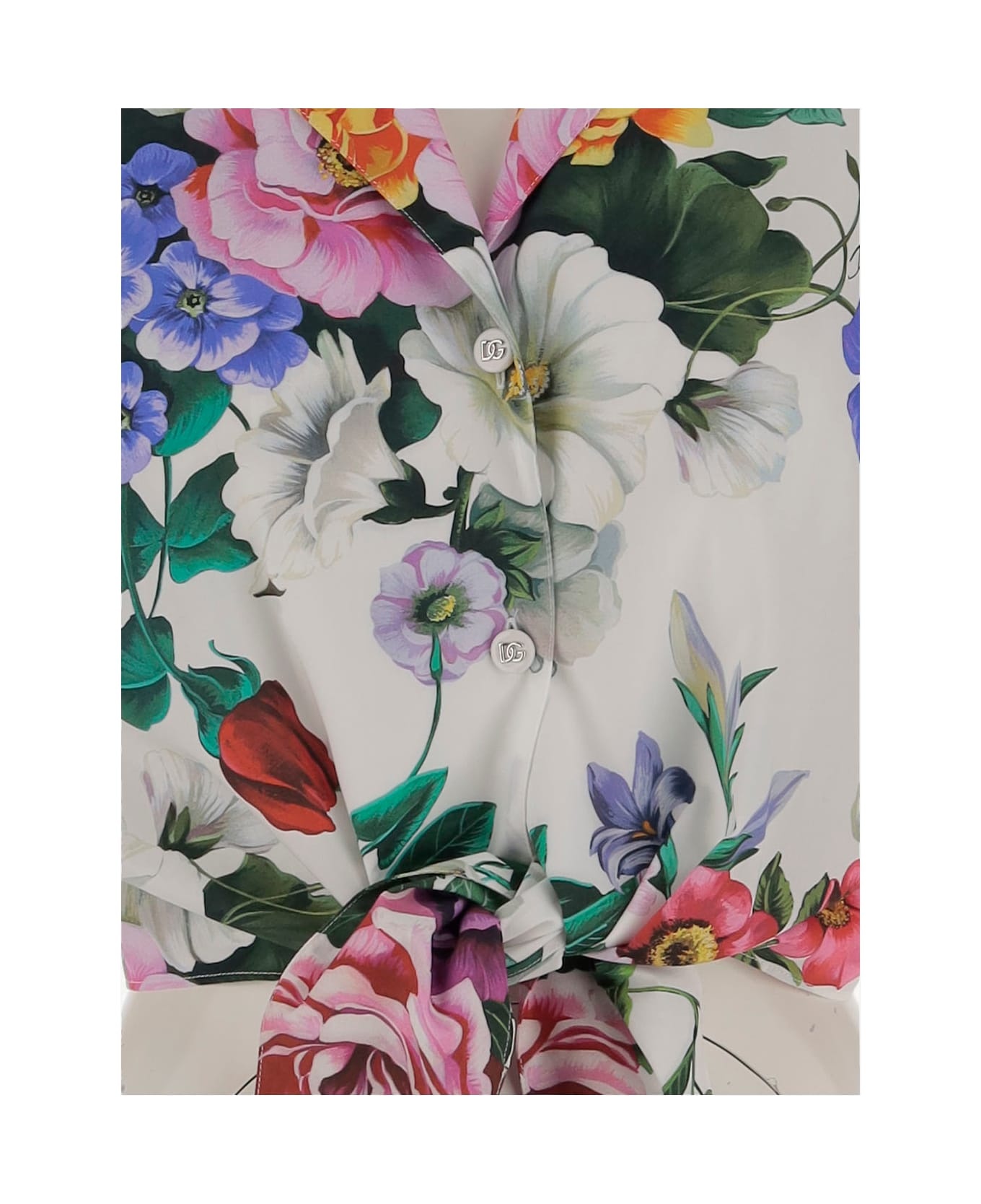Cotton Crop Shirt With Floral Pattern - 3