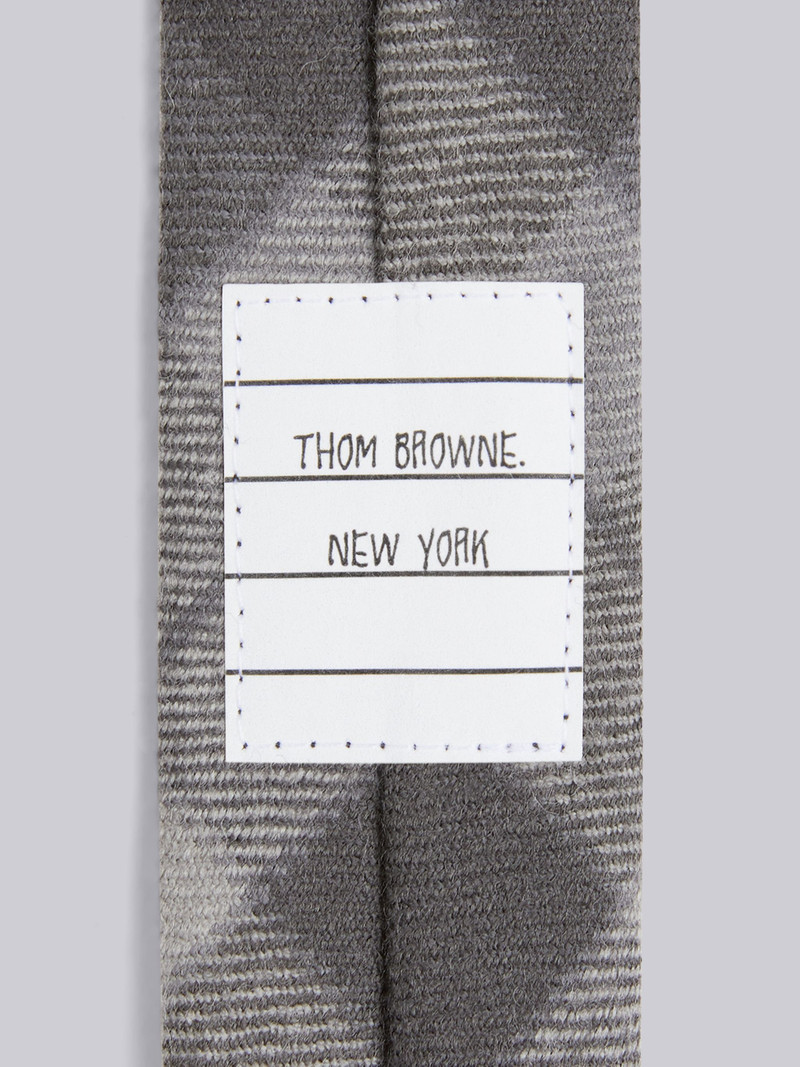 Thom Browne Medium Grey Wool Twill Tartan Check Tie outlook