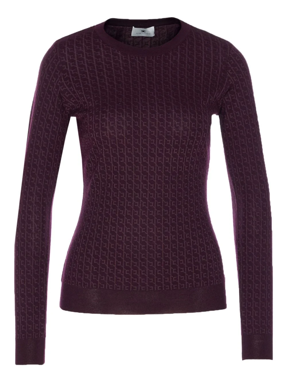 patterned-jacquard long-sleeve top - 1