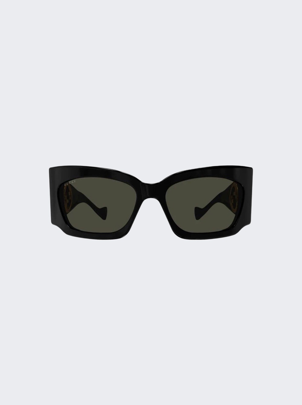 Logo Geometric Sunglasses Shiny Black - 1