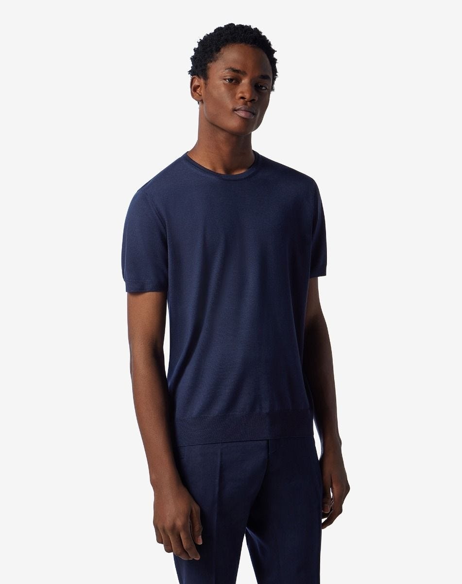 Light blue ultrafine wool crewneck jumper - 3
