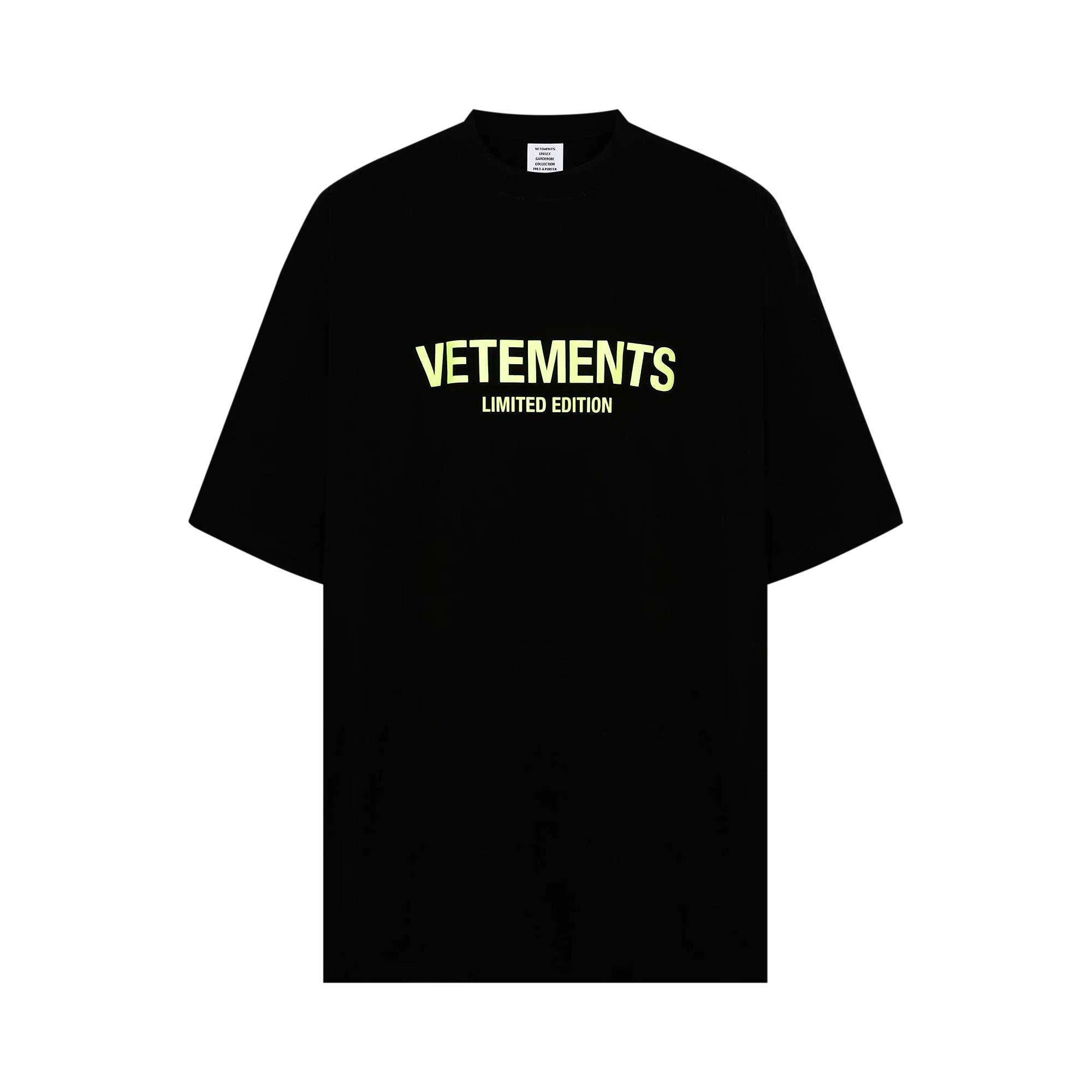 Vetements Limited Edition Logo T-Shirt 'Black/Yellow' - 1