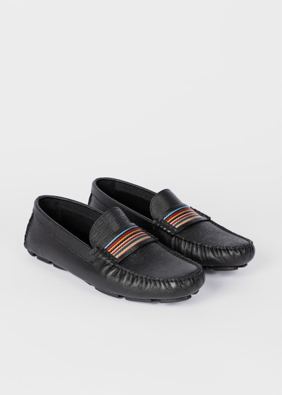 Paul Smith Black Leather 'Colima' Driving Loafers outlook