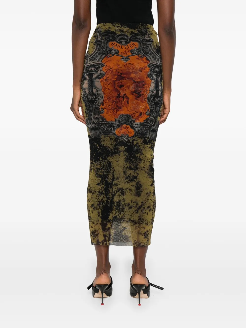 JEAN PAUL GAULTIER - Women Mesh "Médaillon" Long Skirt - 3