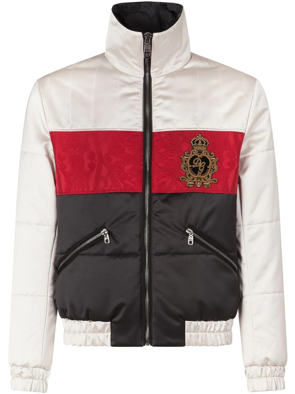 striped quilted nylon jacket - 1